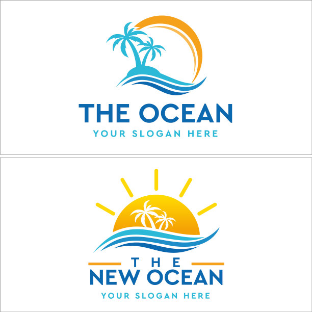 蓝海夏季标志图片下载