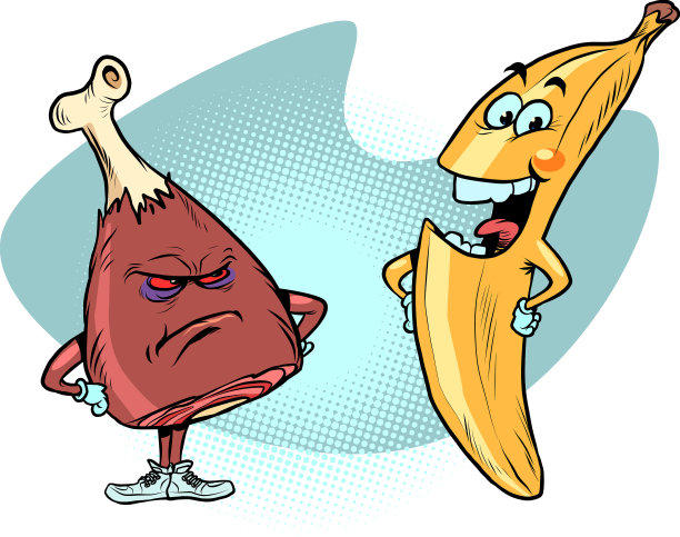 香蕉和火腿肉鸡肉猪肉牛肉火鸡腿图片下载