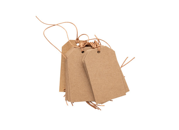 棕色价格标签与绳子或标签与线孤立的白色背景图片下载
