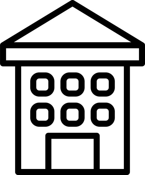 和标志建筑渐变线条风格图标完美图片下载