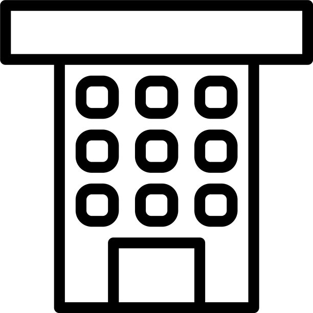 和标志建筑渐变线条风格图标完美图片下载