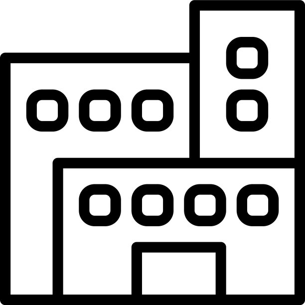 和标志建筑渐变线条风格图标完美图片下载