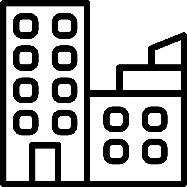 和标志建筑渐变线条风格图标完美图片下载