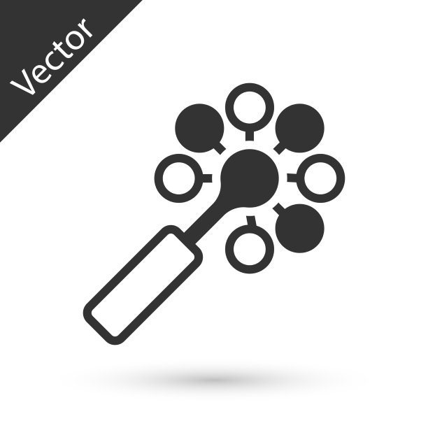 灰色拨浪鼓婴儿玩具图标孤立在白色图片下载