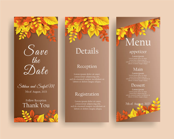 秋天的设计与现实主义的树叶图片下载