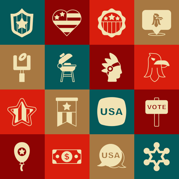 Set hexagram郡长vote eagle USA图片下载