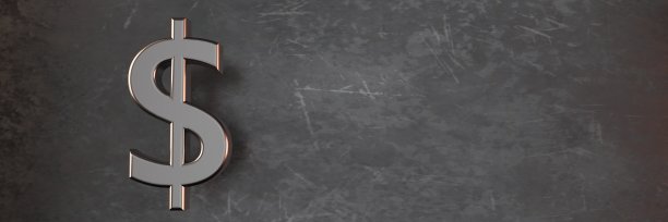 黑色背景上的美国货币的象征。三维可视化图片下载