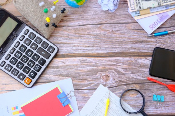 顶视图工作空间与办公设备和图片下载