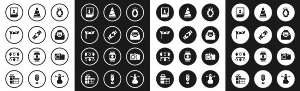 圣诞花环糖果节日面具图片下载