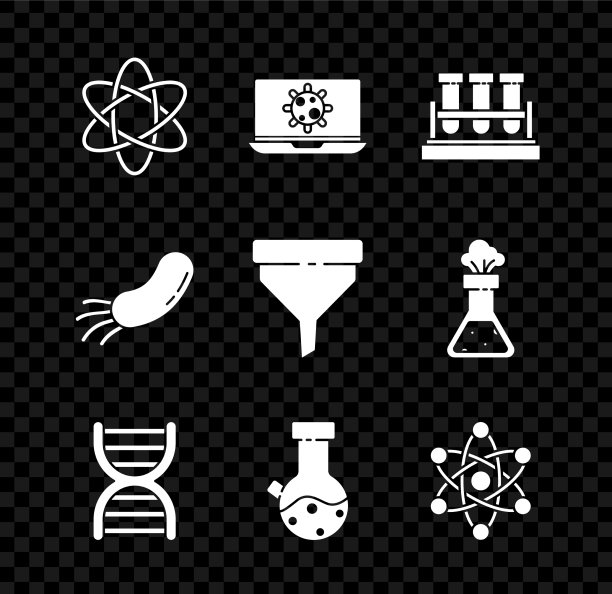 将原子细菌放在笔记本电脑试管和烧瓶上图片下载