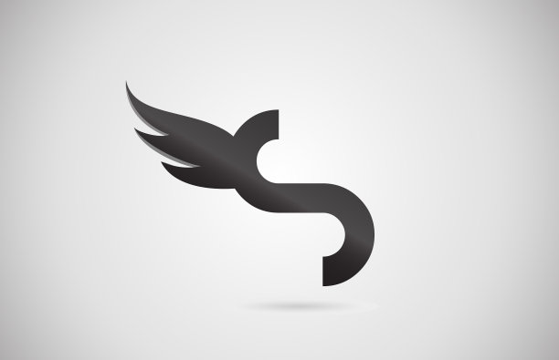 梯度翼的字母图标标志图片下载