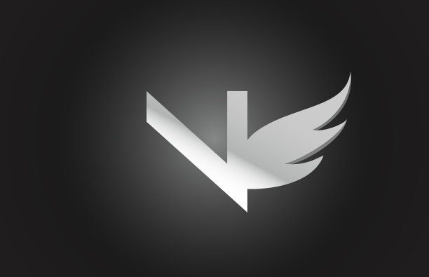 黑白n翼字母字母图标标志图片下载