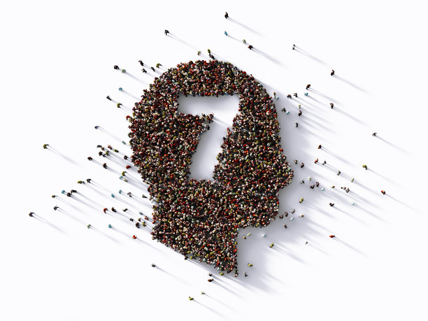 人类人群在人头形状内形成7号图片下载