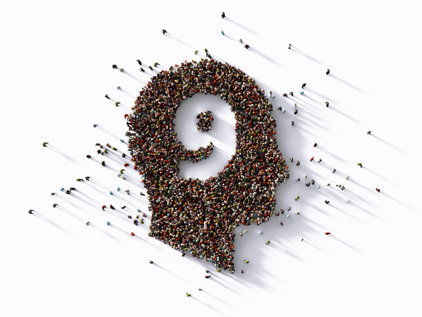 人类人群在人头形状中形成了9号图片下载