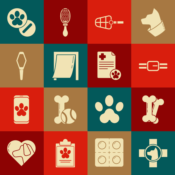 设置兽医诊所标志狗骨项圈图片下载