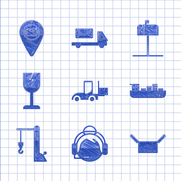 设置叉车纸箱与交通图片下载