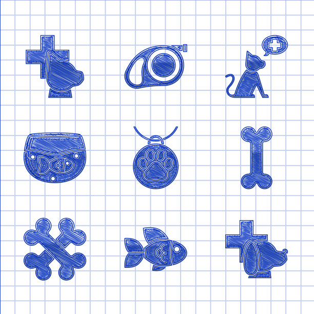 设置项圈与姓名标签鱼兽医诊所图片下载