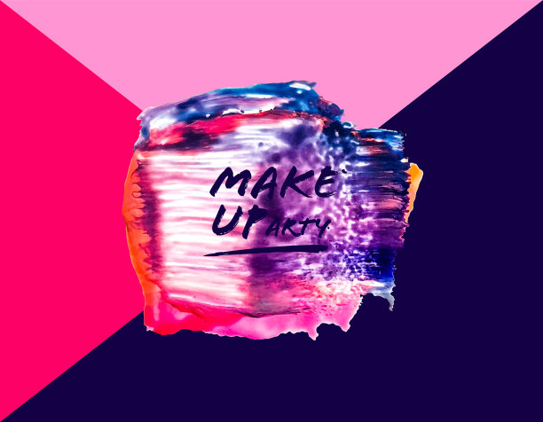 矢量彩色化妆品背景与指甲油垃圾，化妆组成与涂抹污点，艺术绘画，光泽的颜色纹理，化妆设计背景，艺术笔画，化妆品组成，美容师矢量，水彩横幅图片下载