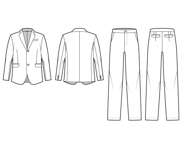 单排扣套装-经典的裤子图片下载