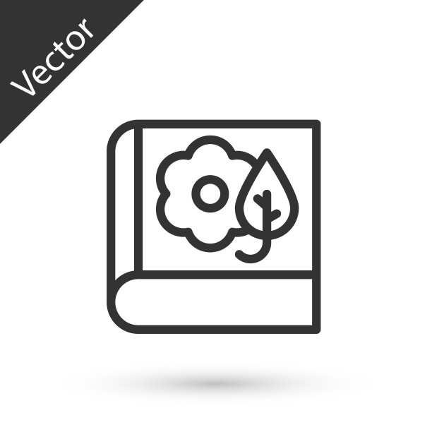 灰色线植物标本室图标分离在白色图片下载