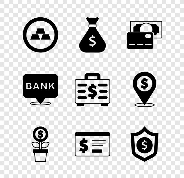 设置金条钱袋信用卡美元图片下载