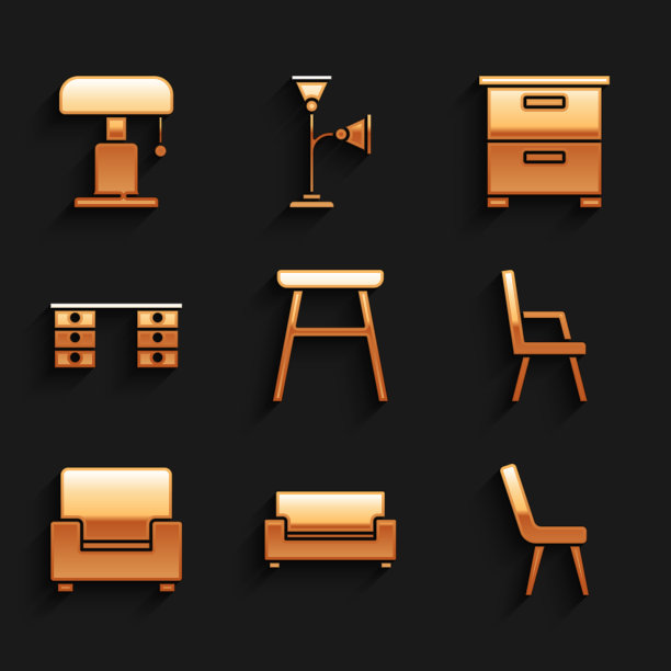 设置椅子，沙发，扶手椅，办公桌椅家具图片下载