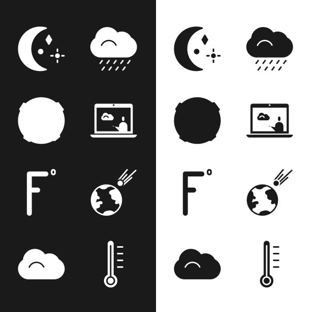 天气预报月亮和星星与云图片下载