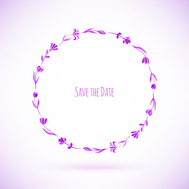 水彩花环图片下载