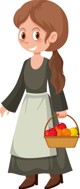 中世纪的女性历史卡通人物图片下载