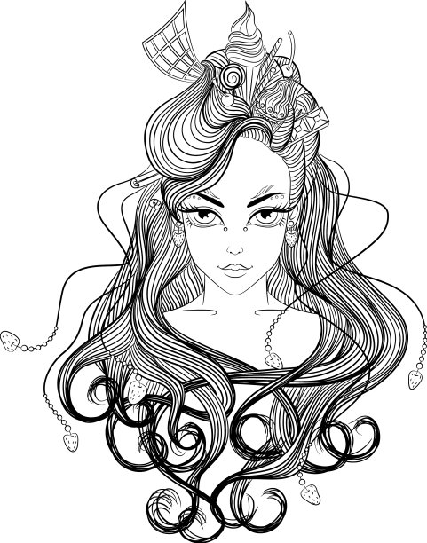 带着美发糖的女孩图片下载