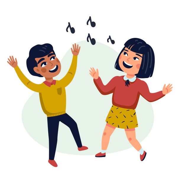 跳舞的孩子卡通快乐的图片下载