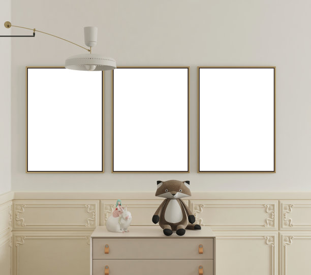 可爱的孩子卧室的模型海报图片下载