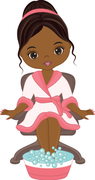 漂亮的年轻黑人水疗女孩在做足疗图片下载