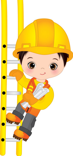 可爱的小男孩正在爬梯子图片下载