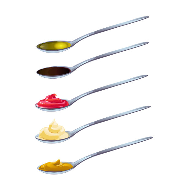 大酱汁在勺子里凝固图片下载