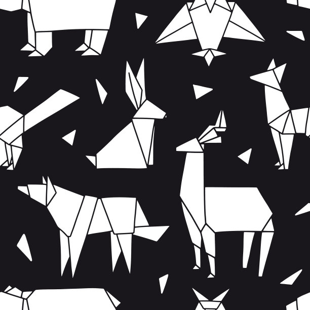 折纸图标无缝模式图片下载