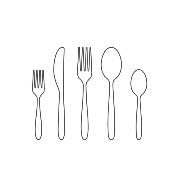 刀叉勺线图标集孤立图片下载