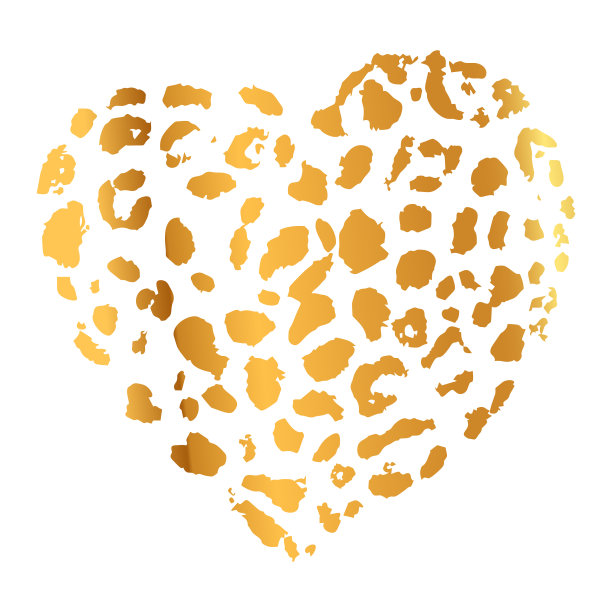 金野生豹纹心手绘图片下载