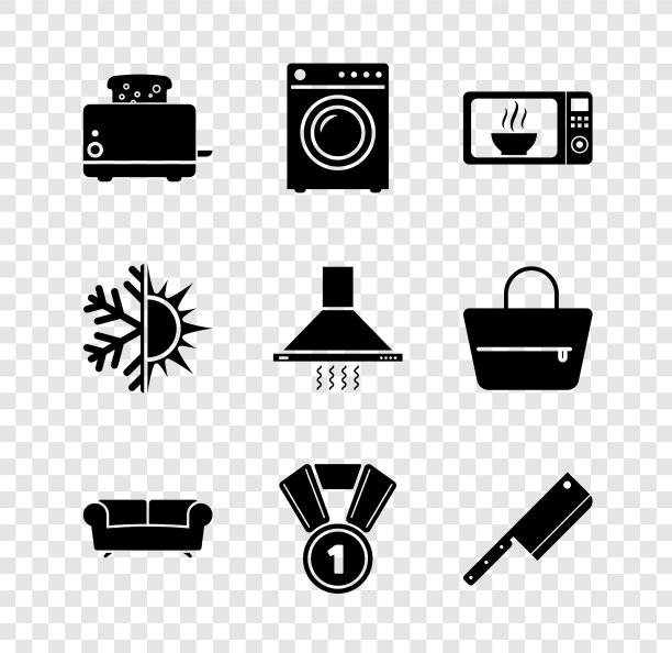 设置烤面包机和烤面包机洗衣机微波炉图片下载