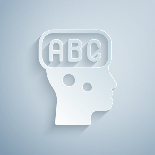 剪纸学外语icon孤立图片下载