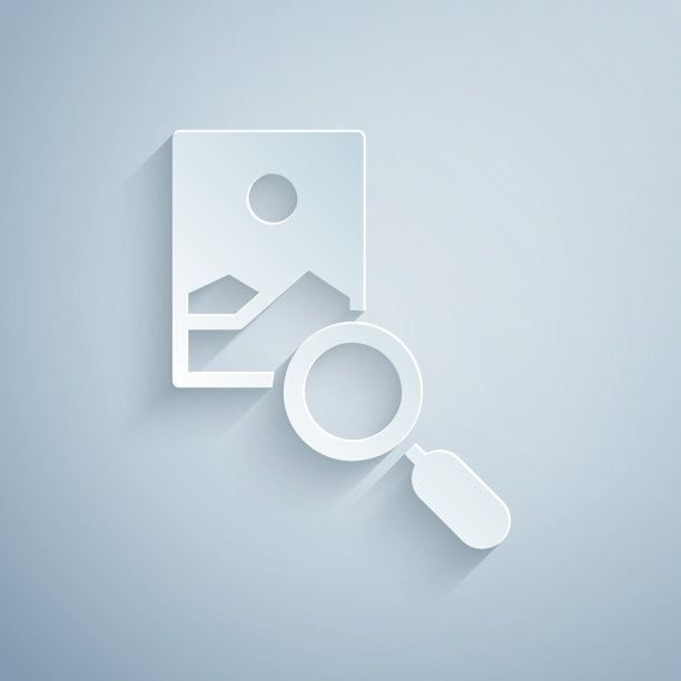 剪纸照片修饰图标孤立在灰色图片下载