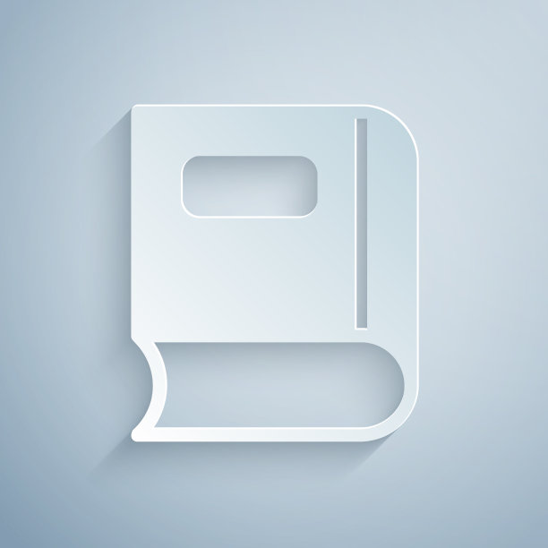 剪纸书图标孤立在灰色背景图片下载