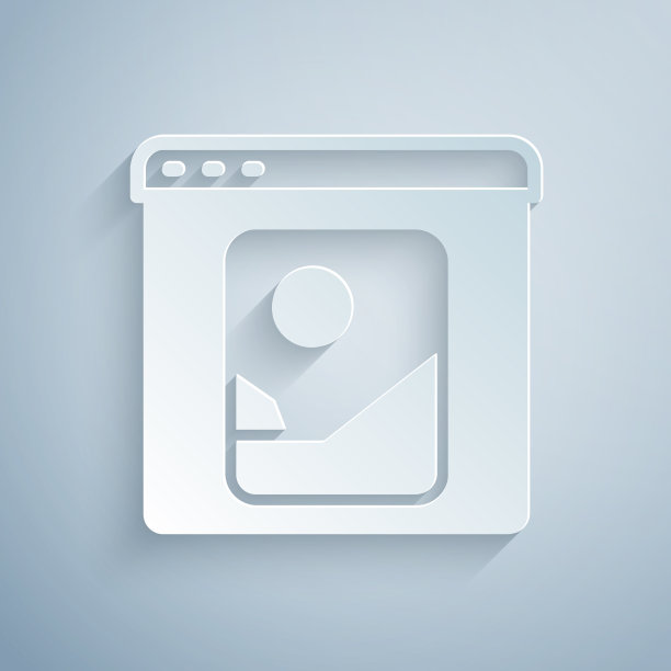 剪纸照片修饰图标孤立在灰色图片下载