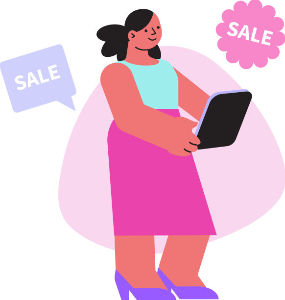 平板购物平面构图图片下载