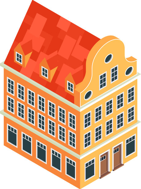 中世纪住宅等距构图图片下载