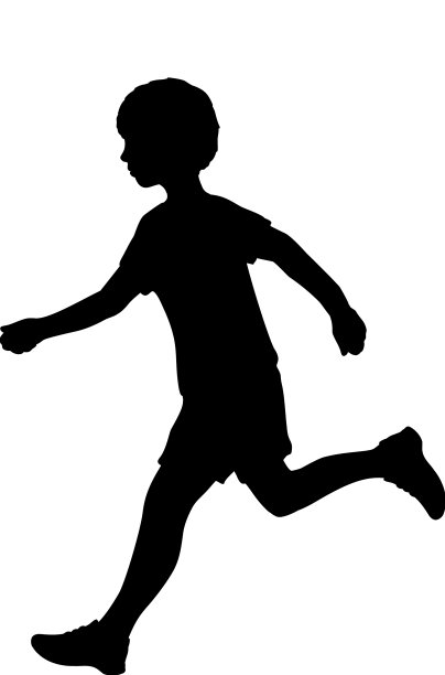 剪影男孩跑步运动象征年轻运动员图片下载