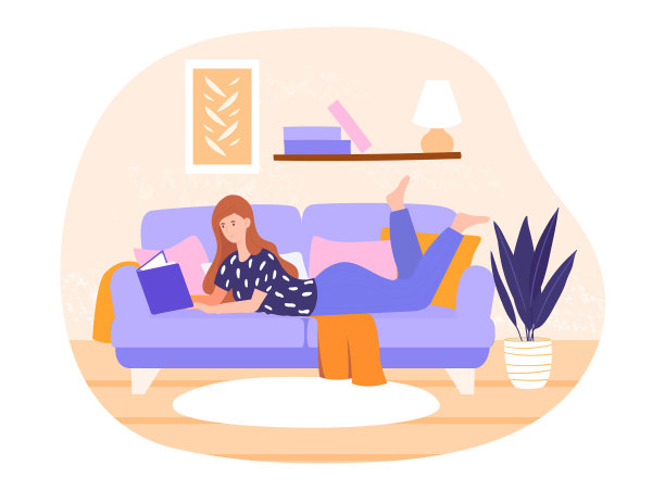 在家读书的女人图片下载