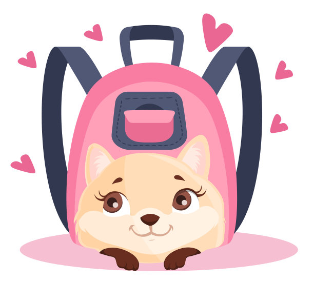 可爱的狗狗背包图片下载