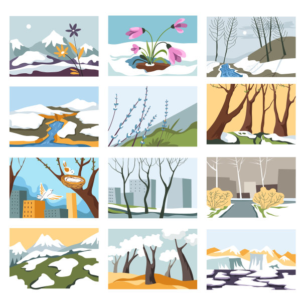 春醒融雪，花丛绽放图片下载