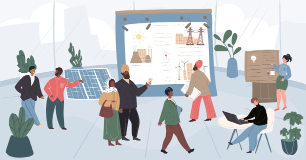 卡通平客和工人人物在图片下载